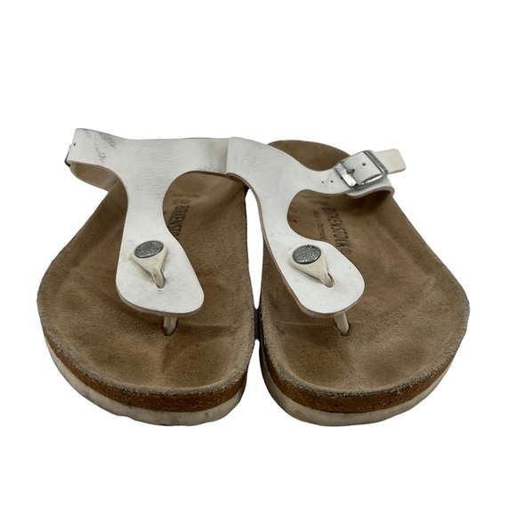 Birkenstock White Gizeh Sandals Size 39 (L8, M6) Women’s - Picture 1 of 7